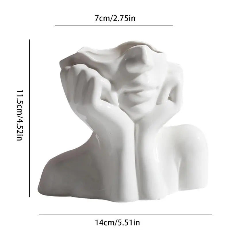 Body Vase Female Form Face Vase Female Shape Artistic Flower Vase Human Body Flower Vase Centerpiece for Home Offices Table