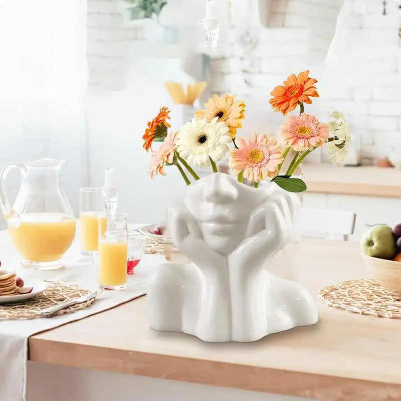 Body Vase Female Form Face Vase Female Shape Artistic Flower Vase Human Body Flower Vase Centerpiece for Home Offices Table