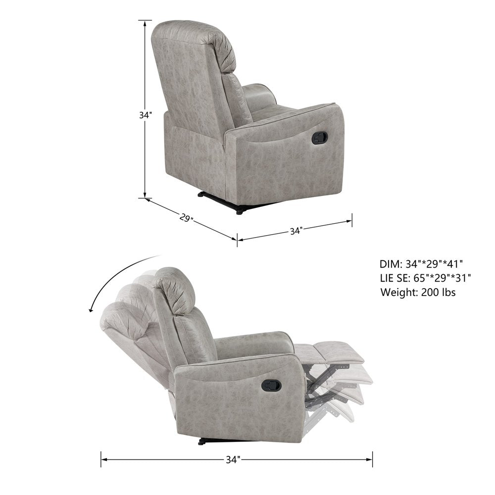 Lounge Chair Leisure Recliner Chair, Function Rest Sofa, Armchair Chaise Chair, Gray