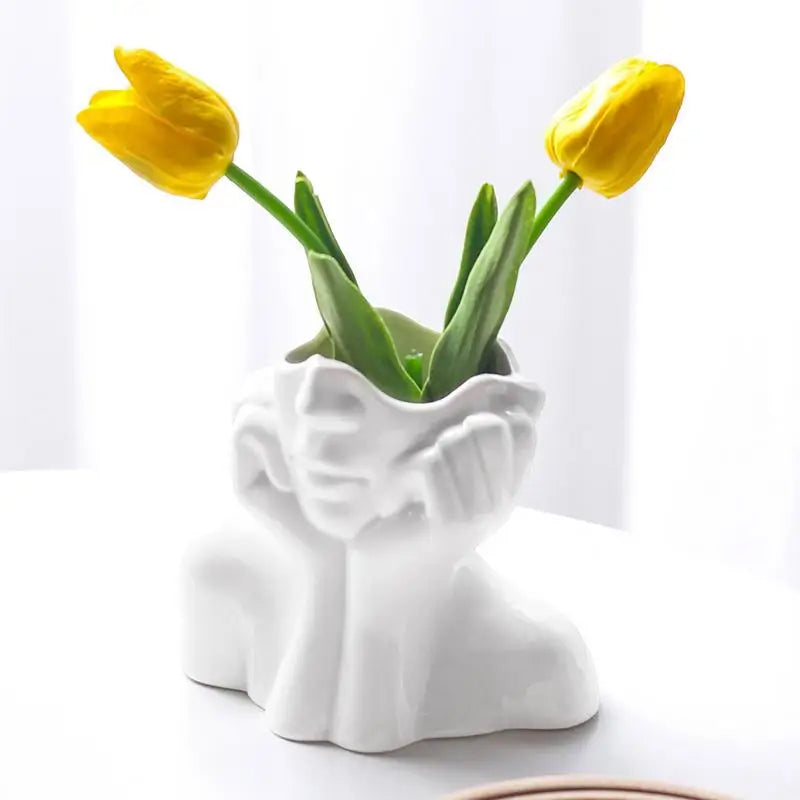 Body Vase Female Form Face Vase Female Shape Artistic Flower Vase Human Body Flower Vase Centerpiece for Home Offices Table