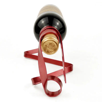 Creative Iron Wine Bottle Holder Ribbon Suspension Poised Wine Rack Cabinet Stand Bracket Bar Accessories Table Decoration Tools