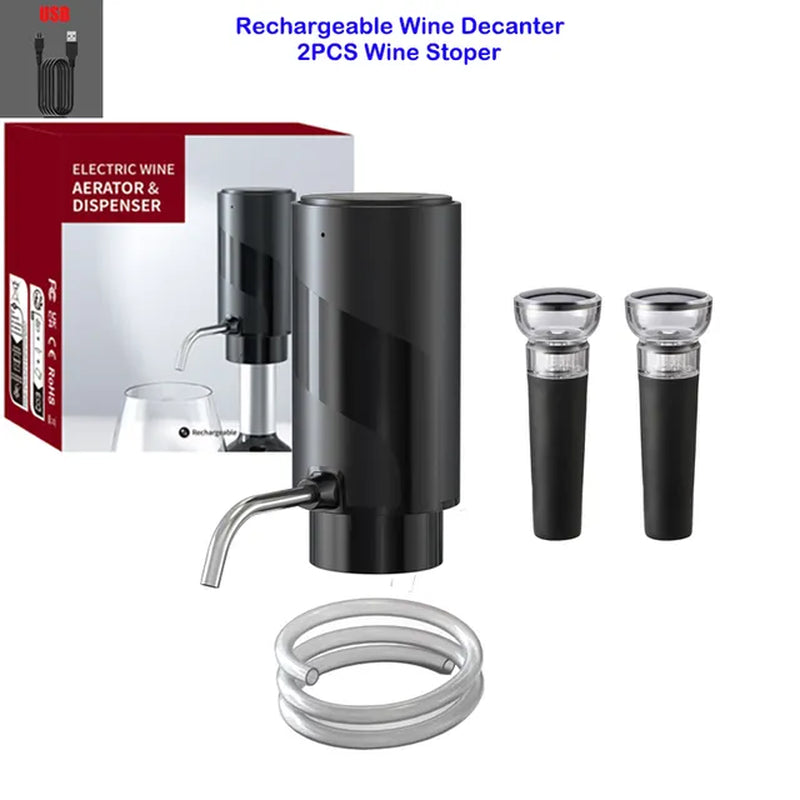 Rechargeable Electric Wine Aerator Dispenser One-Touch Automatic Wine Decanter Intelligent Bar Accessories Valentine'S Day Gift