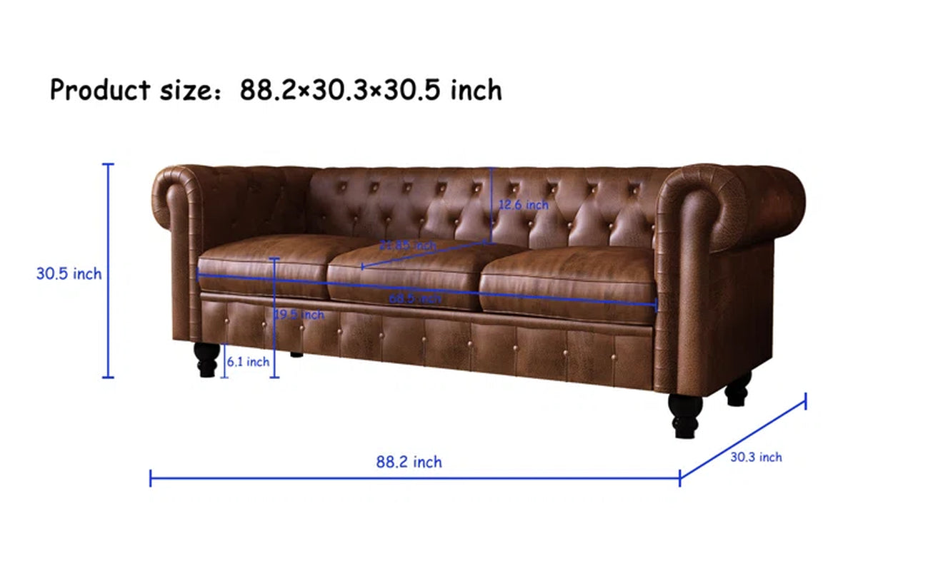 Amayas 88.2'' Faux Leather Sofa