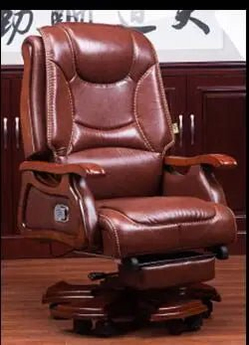 The Boss Chair Is Real Leather. the Home Can Be Massaged Leather Big Class Chair Seat. Computer Chair..