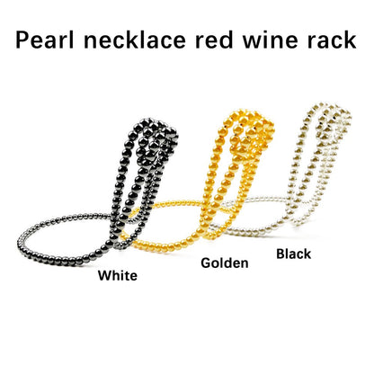 Pearl Necklace Pearl Wine Rack, Floating Red Wine Bottle Holder, Pearl Wine Bottle Holder, Light Luxury Style for Home Bar Desktop Decoration