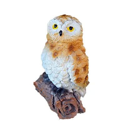 Mini Owl Figurine Miniatures Animal Simulation Birdslandscape Bonsai Adornment Fairy Garden Home Garden Resin Craft Decor