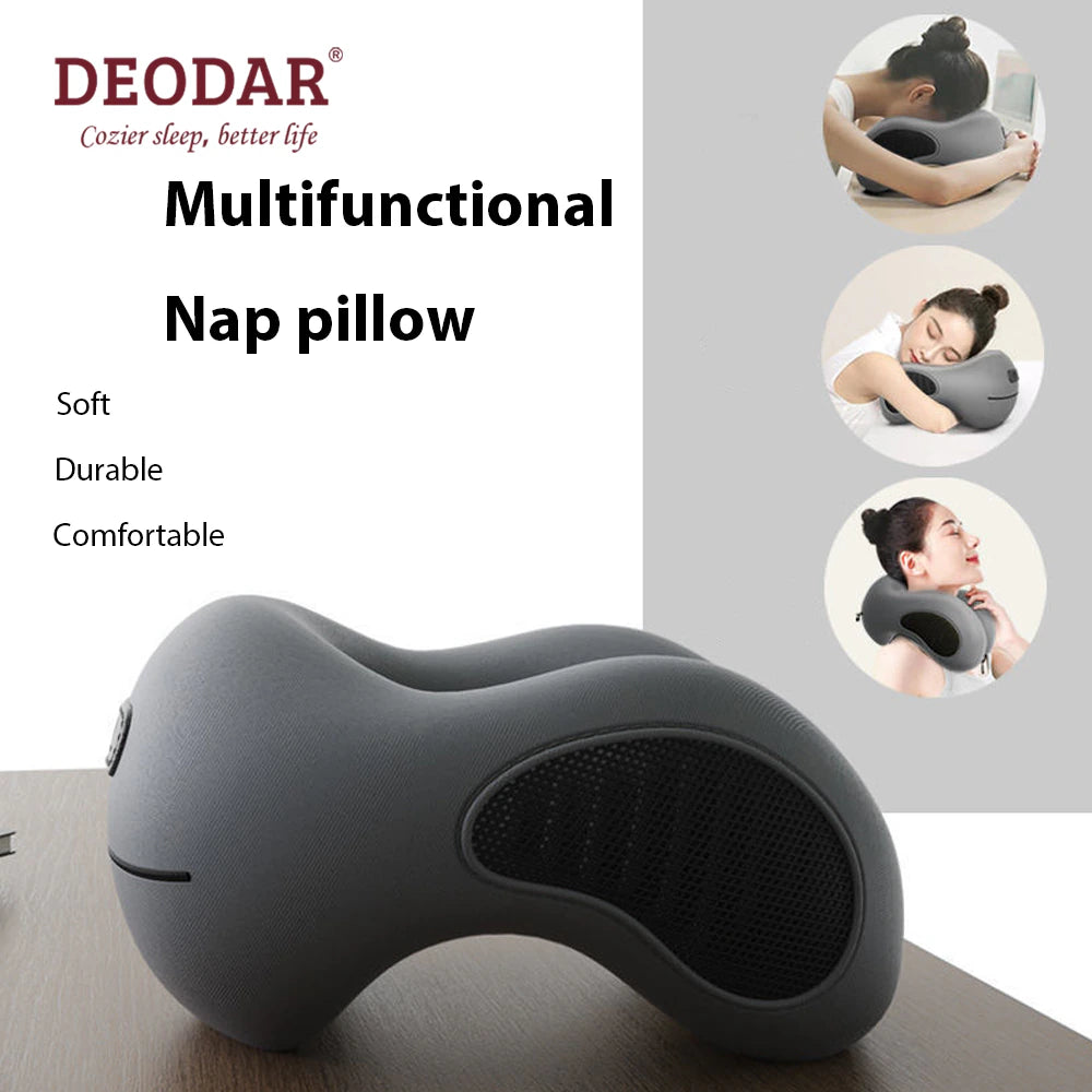 Multifunction Memory Foam Neck Pillow Slow Rebound Soft Travel Pillow for Sleeping Cervical Health Massage Nap Pillows