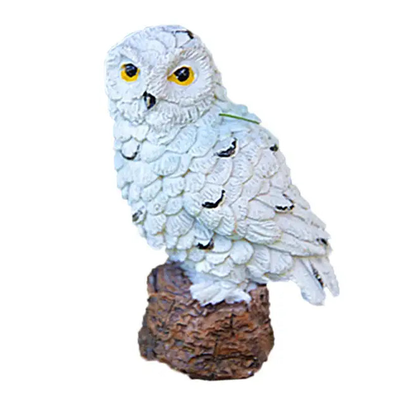 Mini Owl Figurine Miniatures Animal Simulation Birdslandscape Bonsai Adornment Fairy Garden Home Garden Resin Craft Decor