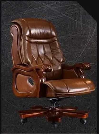 The Boss Chair Is Real Leather. the Home Can Be Massaged Leather Big Class Chair Seat. Computer Chair..