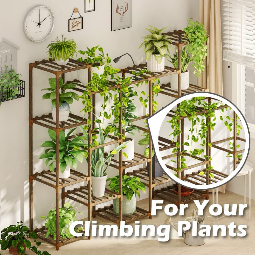 Plant Stand Indoor Plant Rack Plant Shelf Wood Outdoor Tiered Plant Shelf for Multiple Plants Ladder Plant Holder