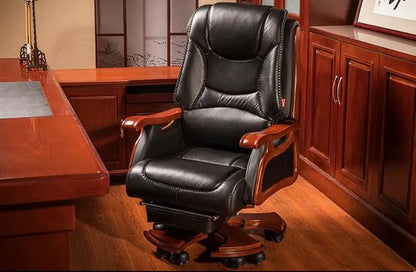 The Boss Chair Is Real Leather. the Home Can Be Massaged Leather Big Class Chair Seat. Computer Chair..