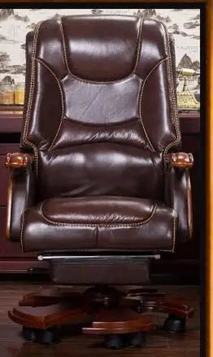 The Boss Chair Is Real Leather. the Home Can Be Massaged Leather Big Class Chair Seat. Computer Chair..