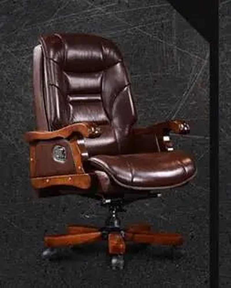 The Boss Chair Is Real Leather. the Home Can Be Massaged Leather Big Class Chair Seat. Computer Chair..