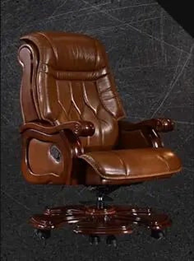 The Boss Chair Is Real Leather. the Home Can Be Massaged Leather Big Class Chair Seat. Computer Chair..