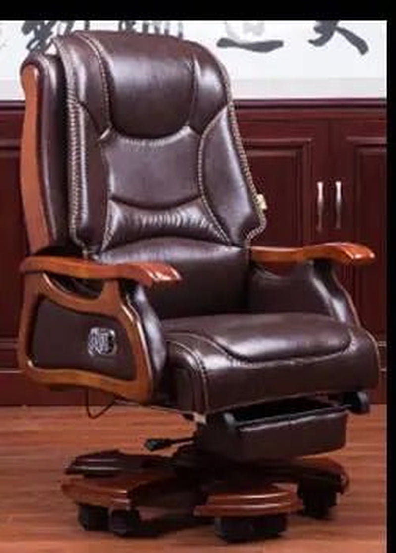 The Boss Chair Is Real Leather. the Home Can Be Massaged Leather Big Class Chair Seat. Computer Chair..