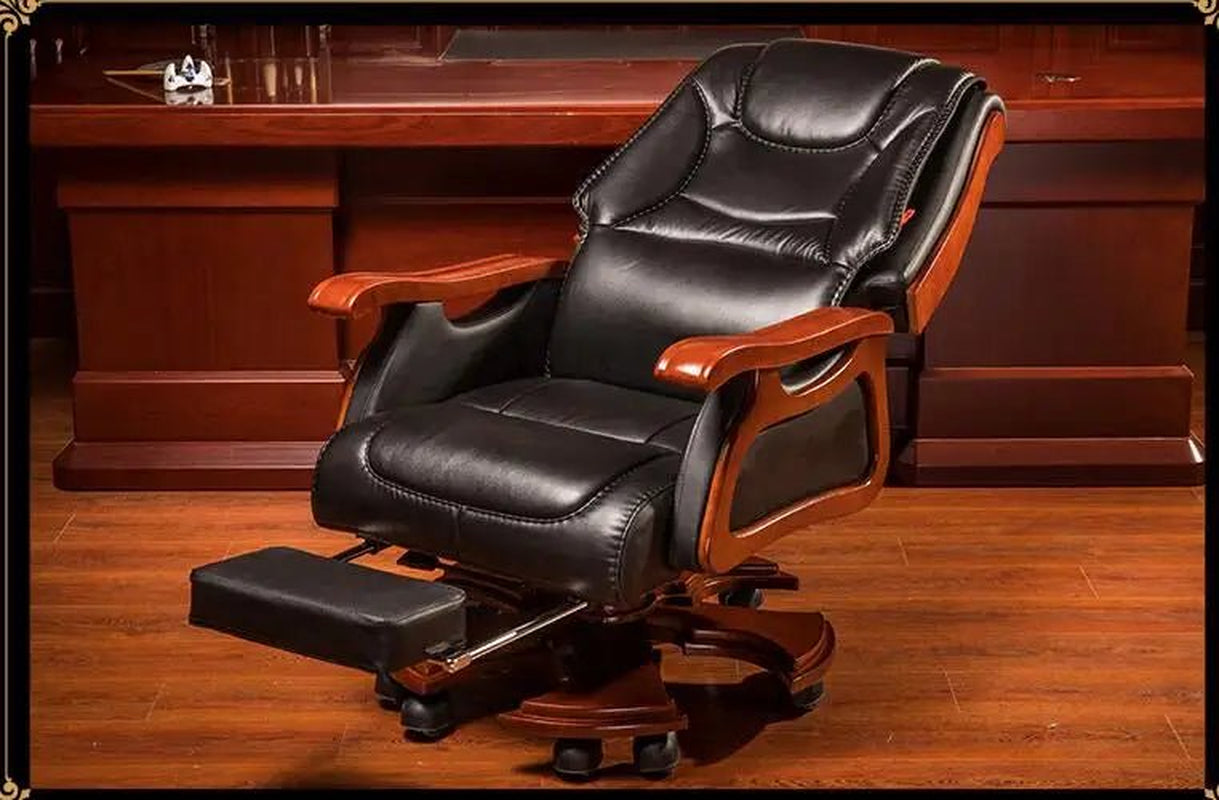 The Boss Chair Is Real Leather. the Home Can Be Massaged Leather Big Class Chair Seat. Computer Chair..