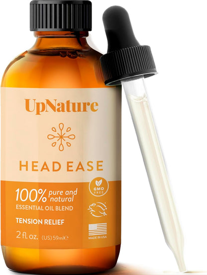 Head Ease Essential Oil Blend 2Oz – Natural Head Tension Relief with Peppermint Oil, Rosemary Oil & Frankincense Oil Therapeutic Grade – Relaxing Aromatherapy Essential Oil